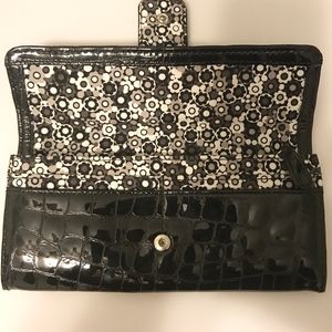 Brighton Black Patent Croc Leather Wallet/Clutch